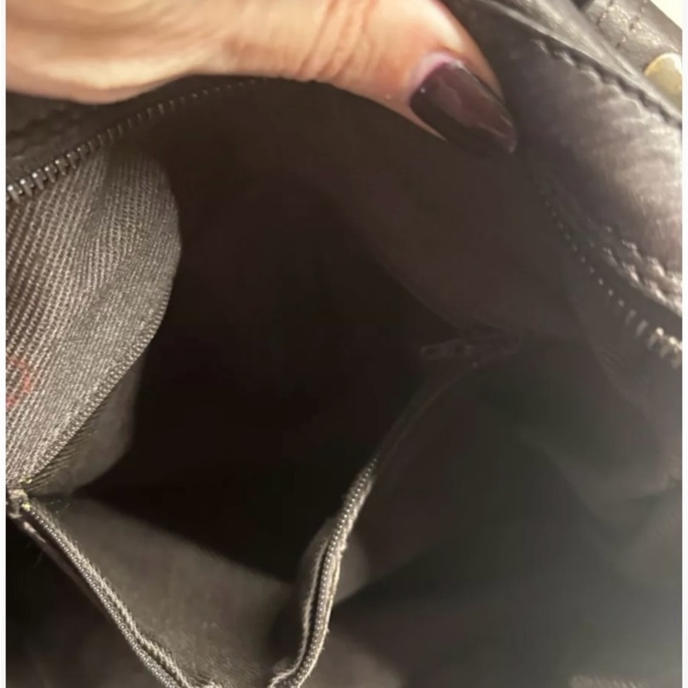 Fringe Accent Dark Brown Leather Tote Bag - Picture 7 of 9